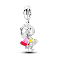 Encantos De Pareja De Niño Y Niña Platinados Con Circonia Para Pulsera O Collar Joyería Para Mujer Pendiente Clásico De Moda Vintage Romántico - details 87