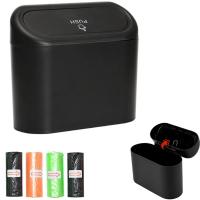 Caja De Basura Para Coche En ABS Negra Con Tapa Y Soporte Universal Caja De Almacenamiento Para Interior Del Coche - details 6