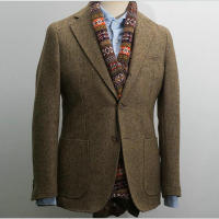 Chaleco De Lana Herringbone Para Hombre Corte Slim Casuál Chaqueta De Lujo Diseñadora Conjunto De Traje Un Piezas - details 1