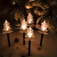 5pcs Luces De Árbol De Navidad Solar Impermeables Para Jardín LED Festivales Luz De Lámpara Decoración Exterior Navidad - details 0