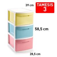 Cajonera de Almacenamiento serie Támesis con 2/3/4 cajones , Diseño compacto y funcional , Medidas 39x29 cm y alturas 40/59/78 cm , Color pastel , Ideal para ropa y objetos , Apta para armarios o espacios abiertos - details 1
