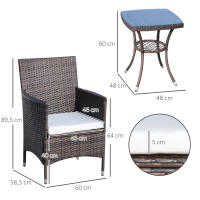 Juego de Muebles de Balcón Juego de Bistro de Ratán Pendable with Juego de Asiento Marron 60x58,5x89,5 cm para Jardín y Balcón - details 6