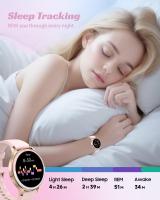 Reloj inteligente para mujer, compatible con teléfonos Android e iOS, con función de responder y hacer llamadas, monitor de actividad física, monitor de ritmo cardíaco y sueño, 100 actividades deportivas, resistente al agua IP68. - details 0
