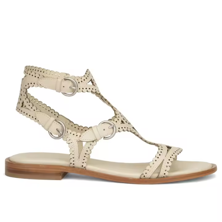 Ash Paprika Women's Flat Sandalia in Talc Leather S25-PAPRIKA02.01 - 1