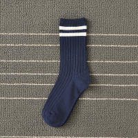 Calcetines De Algodón Para Mujer Estilo Retro Coreano Japonés Clásicos Con Rayas De College Street Calcetines Largos De Media Caña Regalo Para Niñas - details 9