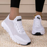 Zapatos De Running Para Mujer 2024 Nuevos Transversales Grandes Verano Huecos Tejidos Casual Ligeros Zapatillas Blancas Mesh EVA - details 8