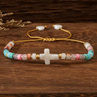 Pulsera Bohemia Para Mujer Con Concha Corazón De Melocotón Y Piedra Natural Ajustable Regalo Diario Estilo Bohemio - details 3