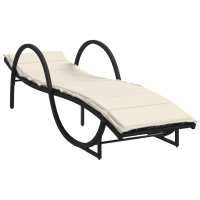 vidaXL Tumbona con cojín ratán sintético 60x199x42 cm Negro, Marrón, Gris Sillas de Exterior Ideal para jardín, playa, piscina, terraza Tumbona Piscina Tumbonas Playa Tumbonas Jardín Exterior - details 3