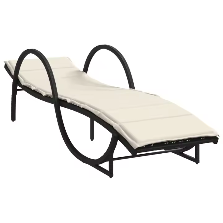 vidaXL Tumbona con cojín ratán sintético 60x199x42 cm Negro, Marrón, Gris Sillas de Exterior Ideal para jardín, playa, piscina, terraza Tumbona Piscina Tumbonas Playa Tumbonas Jardín Exterior - 1