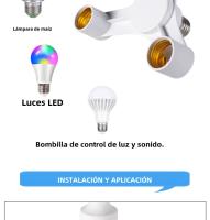 VzzUoo Adaptador Divisor De Bombilla LED E27 a 3-E27 Soporte Para Lámpara Para Estudio Fotográfico 3 En 1 Material PC+ABS - details 5