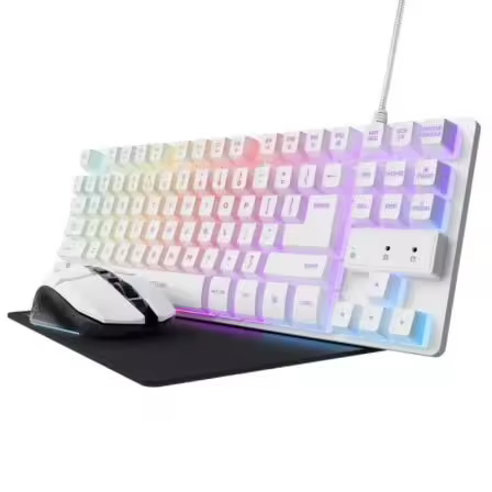 Pack Gaming Trust Gaming GXT 794W/ Teclado RGB + Ratón RGB + Alfombrilla - 1