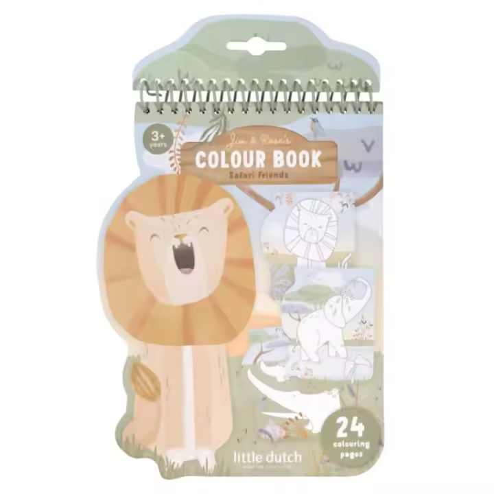 LITTLE DUTCH LIBRO PARA COLOREAR ESPIRAL SAFARI FRIENDS +3 AÑOS - 1