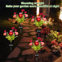 Luces De Flor De Loto Con 7 Cabezas Solar Impermeables Para Jardín Patio Decoración De Fiesta Exterior Luz De Paisaje Moderna - details 9