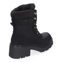 PuntoSalao Botines tacón bajo estilo leñador con borreguillo para mujer color negro 2421 -  Unos Botines de Tacón para Mujer Comodos y Elegantes Forrados de Borreguillo Adornos Metálicos Puntera Redonda y Cierre de Cordones para un ajuste cómodo y seguro - details 2