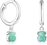 BIT Pendientes de Plata de Primera Ley para Mujer con Motivo de Oso, Cierre Criolla, Elegante y Diferente, Colección Cool Color，pendientes mujer plata 925，pendientes mujer，Joyeria y bisuteria para mujer - details 6