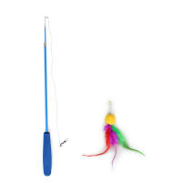 Juguete Interactivo Para Gatos Varita Retráctil Con Pluma Y Campana Entrenamiento Y Ejercicio Para Mascotas De Interior Material Plástico - details 3
