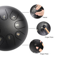 Steel Tongue Drum De 6 Pulgadas Con 8 Notas Instrumento De Percusión Portátil Para Aliviar El Estrés Regalo Musical Para Principiantes Y Jugadores De Drum - details 4