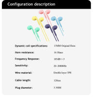 Auriculares Deportivos Universal Macaron 3.5mm Estéreo Con Micrófono Para Xiaomi Intra-auriculares Con Cancelación De Ruido Activa - details 1