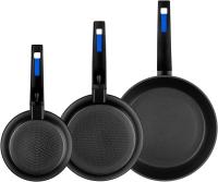 Monix MB Martin Berasategui | Set de 3 Sartenes, Aluminio Forjado con Antiadherente XYLAN® de WHITFORD, sin PFOA, Negro, 18 / 22 / 26 cm Diámetro, Aptas Cocinas Inducción, Vitro, Gas, Apta para Lavavajillas, Fondo de 4mm de Espesor, Gran Antiadherencia - details 1