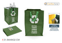 LILI HOME Pack de 3 Bolsas para Reciclaje Y más combinaciones para elegir - Plástico, Vidrio y Papel Medidas de Cada Bolsa: 44 x 32 x 31.5 cm. Cada bolsa está equipada con velcros en ambos lados, permitiendo unir tantas bolsas como necesites. - details 5