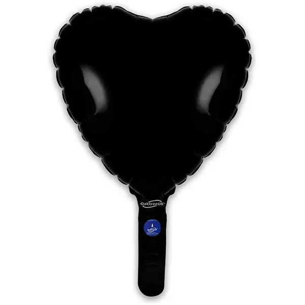 Globo Corazón Negro 23cm - 1