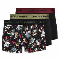 Jack & Jones JACFLOWER Pack 3 Boxers Hombre, Calzoncillos Boxer Cortos, Ropa Interior Masculina, Microfibra Elástica, Estampados y Lisos, Cómodos, Cintura Elástica - details 0