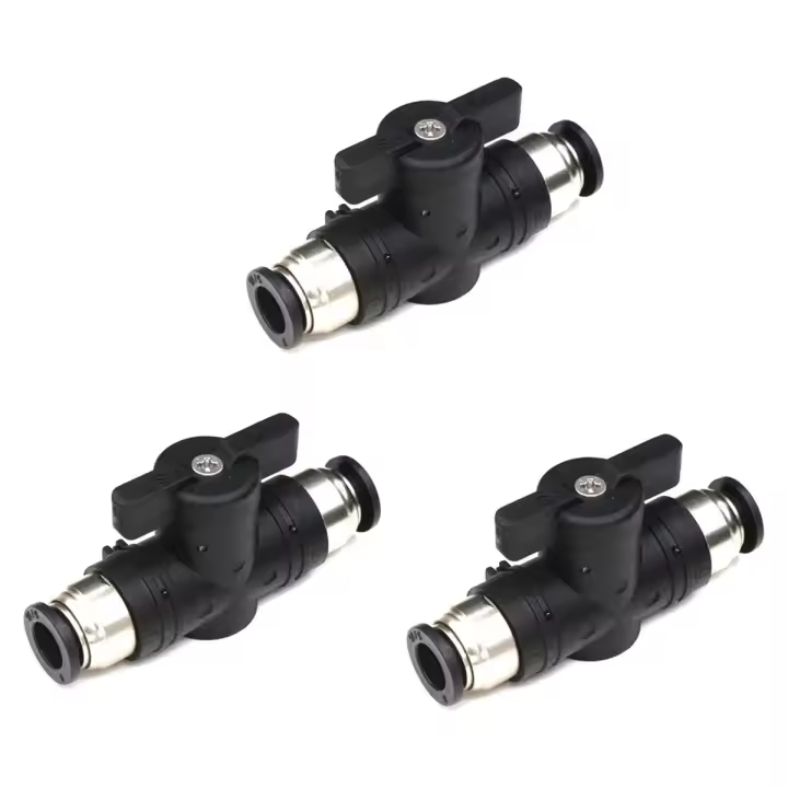 Válvula de conexión de empuje de 6mm, válvula de bola de Control de flujo de aire de 6mm, accesorios de tubo de conexión rápida, paquete de 3 - 1