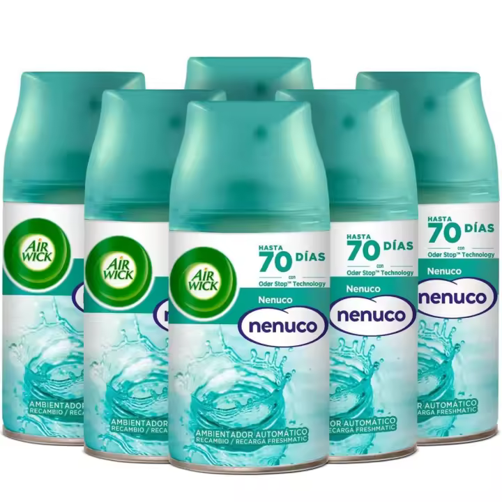 Air Wick Ambientador Freshmatic Aroma Nenuco Pack 6 recambios - 1