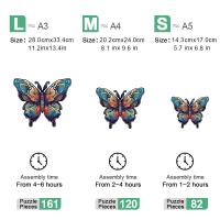 Rompecabezas De Madera En Forma De Mariposa Juego De Relieve De Estrés Para Adultos Regalo De Fiestas Artesanía Animal A3 A4 A5 - details 0