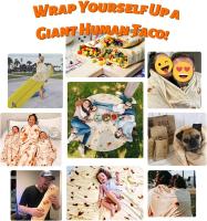 Manta Burritos 150cm Tortilla de Doble Cara, Gigante Redondo Novedad Taco Wrap Mantas Calientes Suave Comodidad Realista de Franela de Peluche Toalla de Comida Regalos Creativos para La Familia - details 4