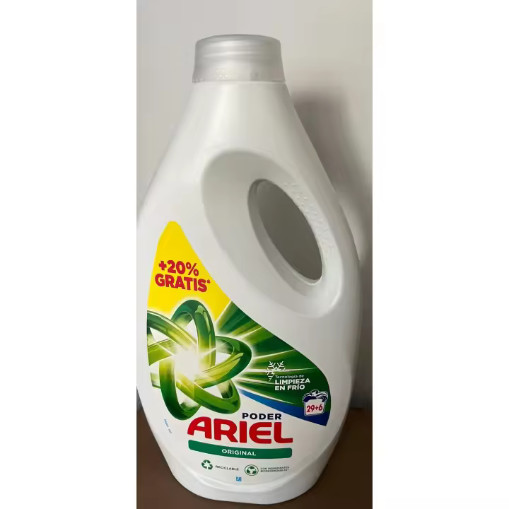 Ariel  Original Formato Especial Detergente líquido limpieza mejorada en ciclos más fríos 1575 ml 29+6 lavados - 1