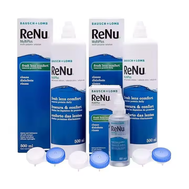 ReNu MultiPlus Solución Única para Lentes de Contacto | Pack Ahorro 2x500 ml + 60 ml Gratis | Limpieza, Desinfección y Conservación | Bausch & Lomb - 1