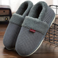 Zapatillas De Casa Para Mujer Invierno Antideslizantes Algodón Cálidas Plush Para Parejas Zapatos Internos Transpirables Talla Verdadera - details 3