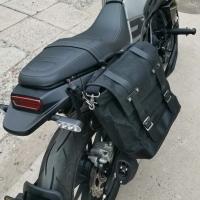 Bolsas De Sillín Para Motocicleta Negras Impermeables De Lona Con Cera De Aceite Bolsas Laterales Para Motocicleta Equipaje De Herramientas - details 16