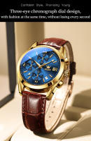 Reloj De Pulsera Para Hombre OLEVS 2872 Cronógrafo Resistente Al Agua Con Correa De Cuero Luminoso Y Manos Luminosas Reloj De Cuarzo Deportivo De Lujo - details 12
