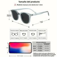 Gafas De Sol Cuadradas De Moda Para Hombre Marco De Plástico Transparente Gris Estilo Callejero Cool Accesorios De Vida Diaria Para Al Aire Libre - details 4