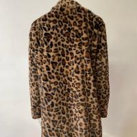 Abrigo De Peluche Sintético Para Mujer Con Estampado De Leopardo Cuello Enrollado Largo Manga Completa Bolsillos Moda Otoño Invierno - details 11