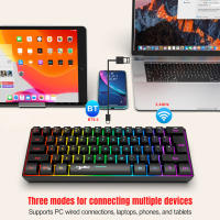 L500 Wired/Wireless Gaming Keyboard 61 Keys With Dynamic RGB Backlight For PC Laptop Gamer - details 11