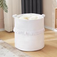 Cesta de Lavantería de Cuerda de Algodón, cesta de almacenamiento, decorative Bohemia Basket, Tejida Basket, cesta de ropa Sucia con Asas, cesta de almacenamiento de juegos para el hogar - details 0