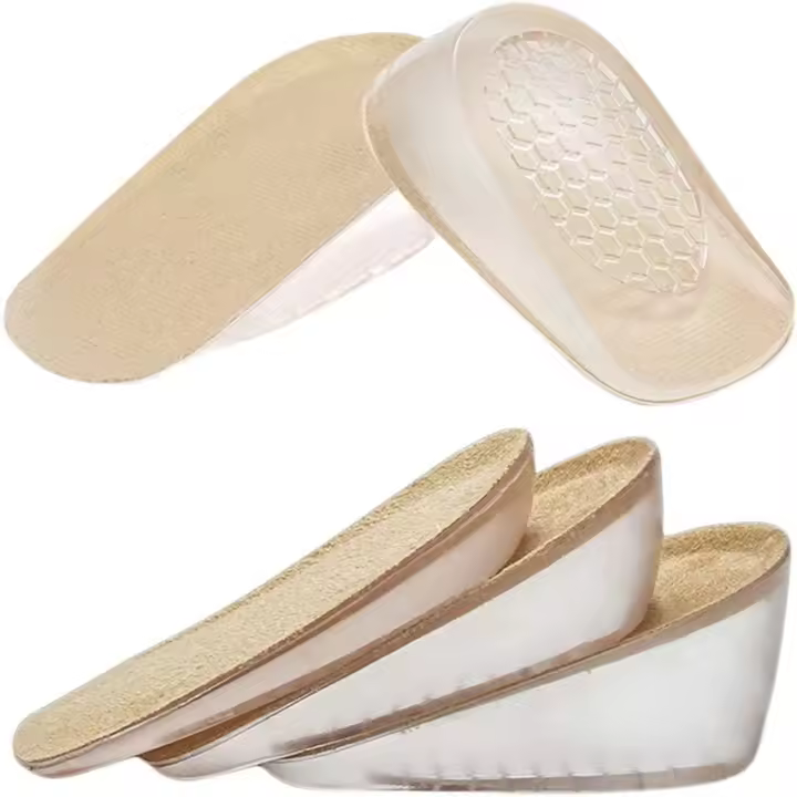Almohadillas De Silicona Gel Para Aumentar La Altura Invisibles Insertos De Tacón Para Hombres Y Mujeres Protección Del Pie Suave Transpirable Antideslizante Absorbedor De Impacto Y Desodorizante - 1