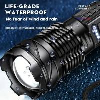Linterna Torcha Recargable Super Potente Con Luz Lateral Para Camping Pesca Caza Escalada Aventura Resistente Al Agua Luz De Fosa > 500 Metros - details 3