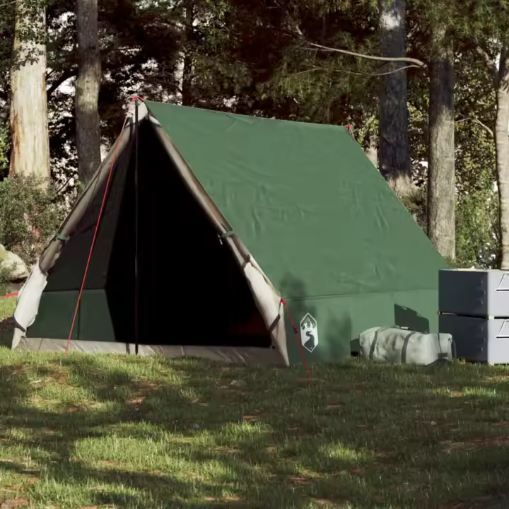 vidaXL Tienda de campaña marco en A para 2 personas impermeable verde - 1