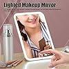 Espejo de Maquillaje Plegable de Viaje, Recargable de 1800 mA portátil Iluminado con Espejo de Aumento de 10x, 3 Colores Regulables, Espejo cosmético Ultrafino con Luces (Blanco) - details 15