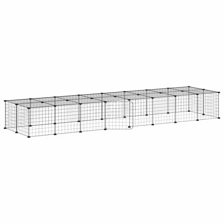 vidaXL Jaula para Mascotas de 36 Paneles Puerta Acero Negro Animal Pequeño 35x35cm Altura de la rejilla (Cada una) 4.3 cm, 1.5 cm - 1