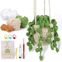 Kit De Inicio Para Crochet De Hoja En Macramé Para Principiantes Con Yarn De Algodón Set De Decoración De Plantas En Maceta - details 3