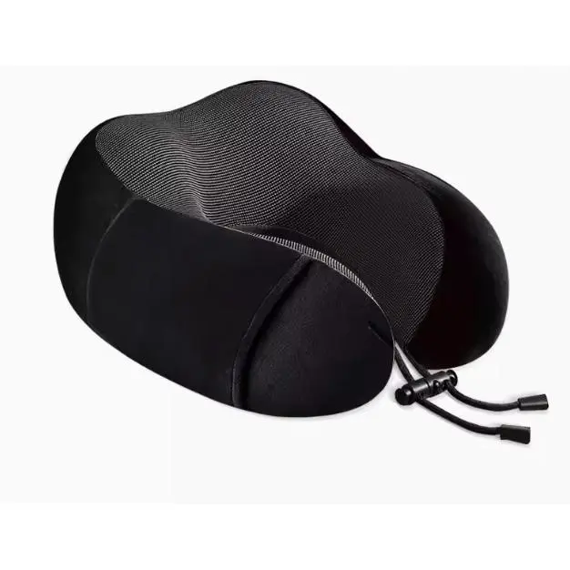 Almohada de viaje suave en forma de U, cojín Cervical de espuma viscoelástica para el cuello y el avión - 1