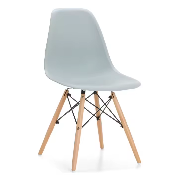 Silla TOWER PP, madera, polipropileno gris - 1