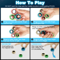 Juego De 12 Anillos Magnéticos Brillo En Oscuridad Juguete Antiestrés Para Adultos Y Niños Con Ansiedad Y ADHD Alivio De Estrés - details 2