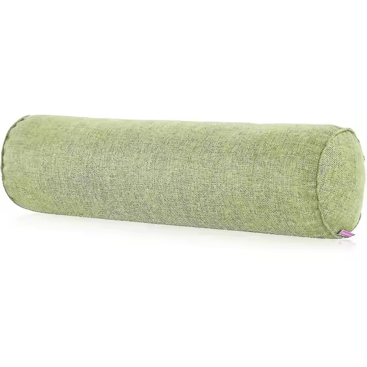 Acsergery Yoga Bolster 15x40 Cm Algodón Lino | Fundas de Cuello Apoyo Cojines - 1