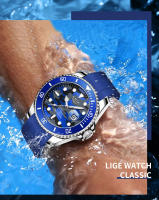 Reloj De Pulsera Deportivo Para Hombre LIGE Quartz 3Bar Impermeable Luminoso Fecha Militar Casual Silicona + Caja Reloj De Pulsera De Moda - details 9